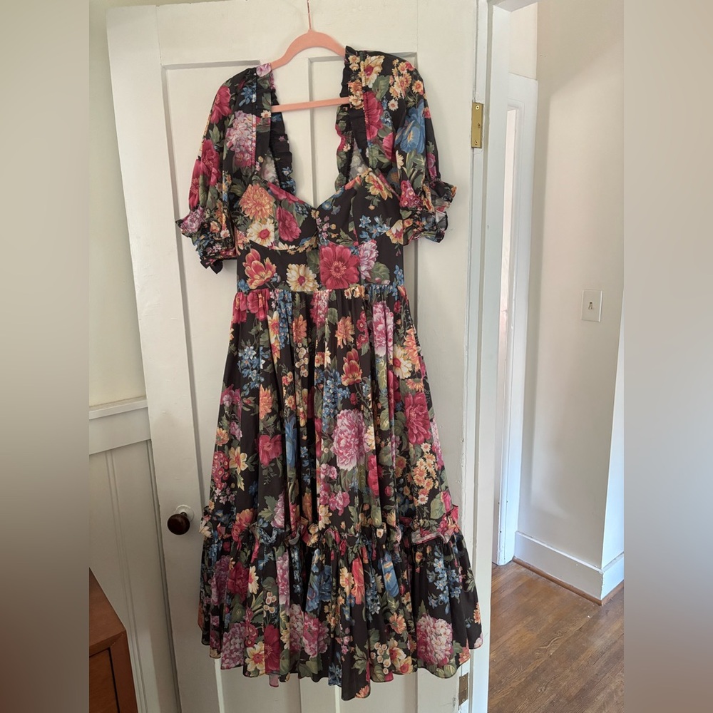 Selkie Puck Floral French Corset Ritz Gown Dress - Picture 4 of 8